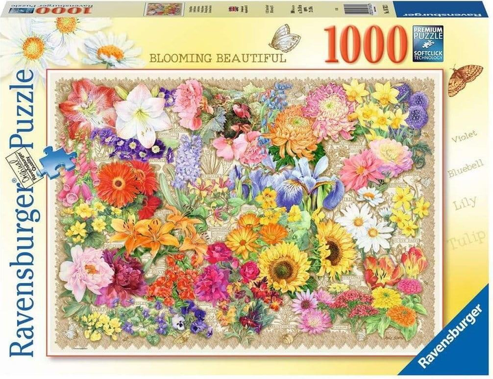 Puzzle Ravensburger Kwitnące kwiaty 70 x 50 cm 1000 elementów (4005555001218) - obraz 1