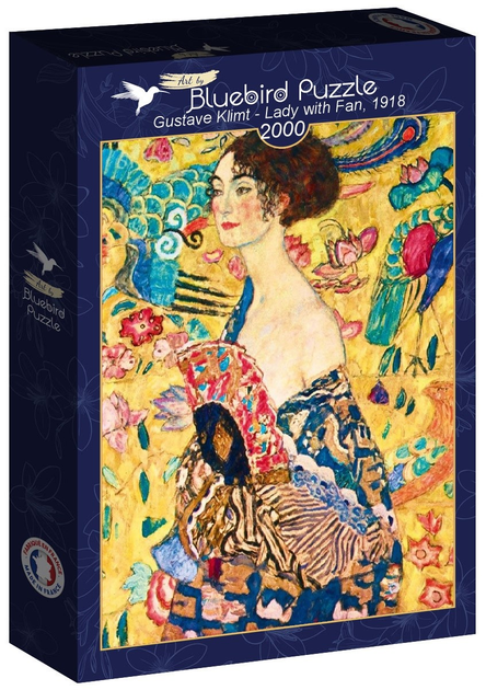 Puzzle Bluebird Kobieta z wachlarzem Gustav Klimt 1918 98 x 69 cm 2000 elementów (3663384602023) - obraz 1