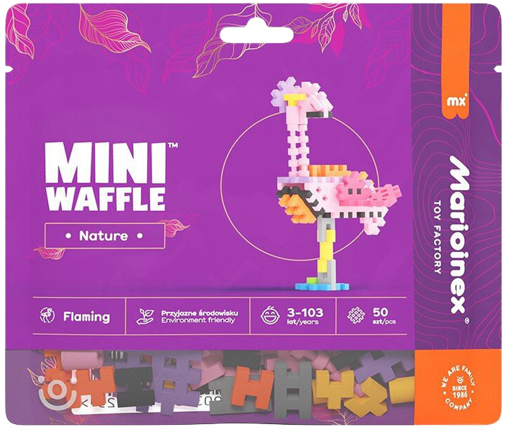 Конструктор Marioinex Mini Waffle Nature фламінго 50 деталей (5903033906125) - зображення 1