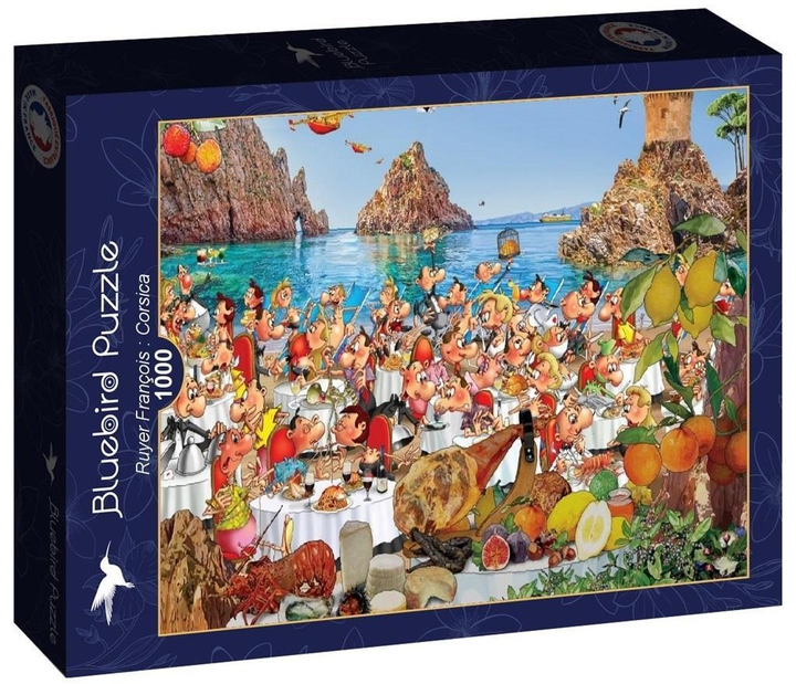 Puzzle Bluebird Francja Korsyka Uczta na plaży 69 x 48 cm 1000 elementów (3663384904455) - obraz 1