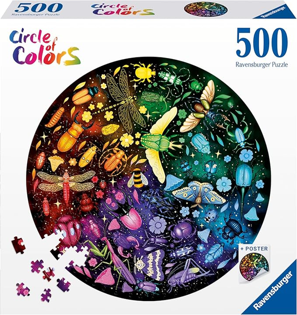 Пазл Ravensburger Кольорова палітра Комахи 52 x 52 см 500 деталей (4005555008200) - зображення 1