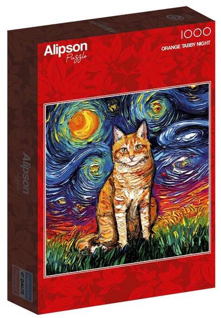 Puzzle Alipson Czerwony kot w paski w nocy 63.5 x 63.5 cm 1000 elementów (3770001500430) - obraz 1