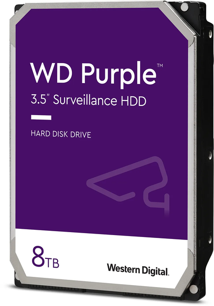 Жорсткий диск 3.5" 8TB Western Digital WD Purple (256MB, 5640rpm, SATA 6Gb/s, 24/7) (WD85PURZ) - Фото 1 Жорсткий диск 3.5" 8TB Western Digital WD Purple (256MB, 5640rpm, SATA 6Gb/s, 24/7) (WD85PURZ) - изображение 1