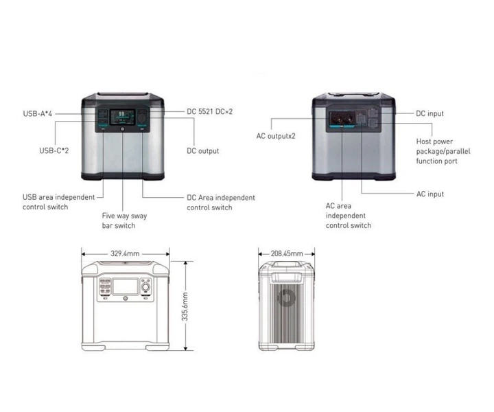Портативная зарядная станция FlashFish P25 2000W 1573Wh 436800 мАч - Фото 4 Портативная зарядная станция FlashFish P25 2000W 1573Wh 436800 мАч - изображение 4