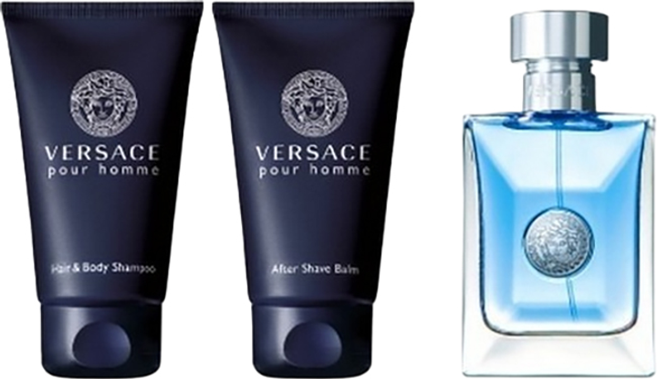 Подарунковий набір для чоловіків Versace Pour Homme Туалетна вода 50 мл + Бальзам після гоління 50 мл + Шампунь 50 мл (8011003879311) - зображення 2