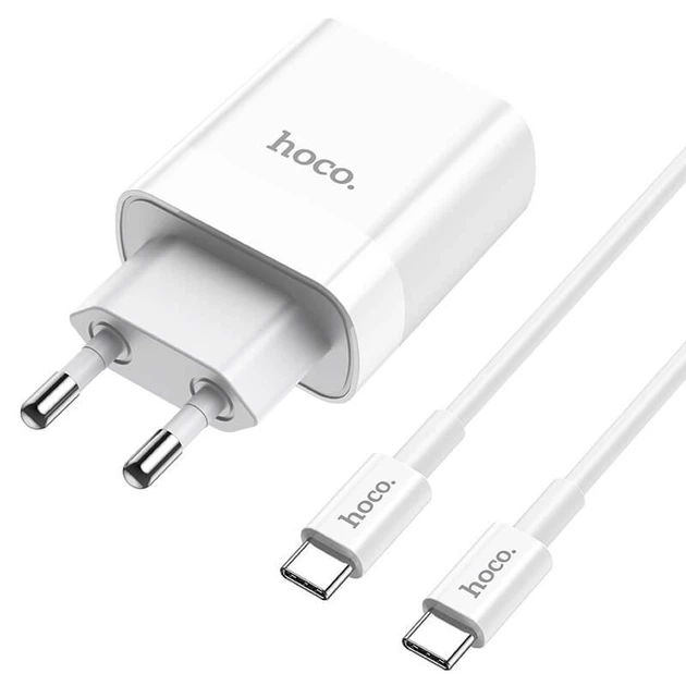 Комплект зарядний набір HOCO C80A Type-C to Type-C cable Rapido 2 порти 1 USB та 1 Type-C - зображення 2