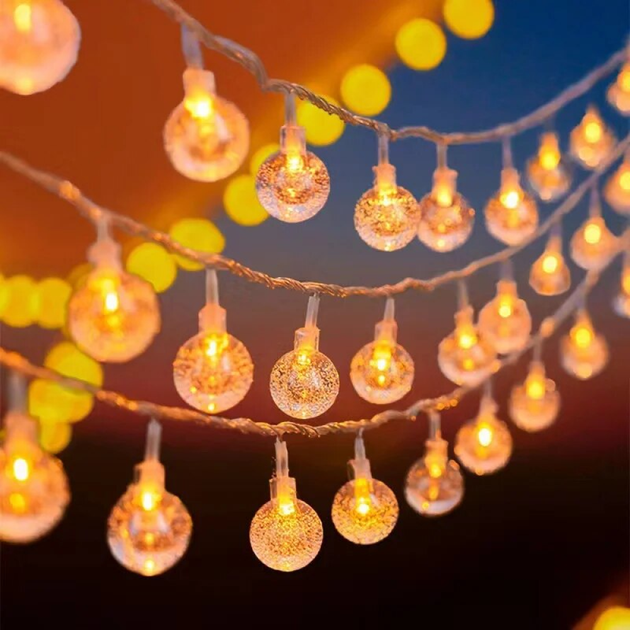Светодиодная гирлянда "Шарики прозрачные" 20 LED, 5м + переходник, 220V, IP44, Теплый белый - Фото 1 Светодиодная гирлянда "Шарики прозрачные" 20 LED, 5м + переходник, 220V, IP44, Теплый белый - изображение 1