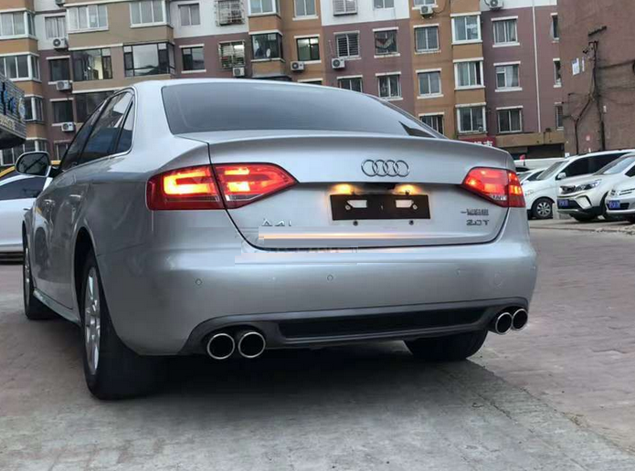 Накладка заднього стандартного бампера Audi A4 B8 стиль S4 (08-11 р.в.) - Фото 3 Накладка заднього стандартного бампера Audi A4 B8 стиль S4 (08-11 р.в.) - зображення 3