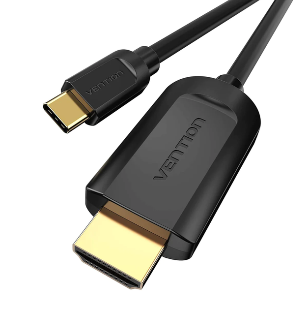 Видеокабель переходник Vention USB Type-C to HDMI Thunderbolt 3 v.1.4 4K 30Hz 2K 30Hz 1.5m Black (CGUBG) - Фото 5 Видеокабель переходник Vention USB Type-C to HDMI Thunderbolt 3 v.1.4 4K 30Hz 2K 30Hz 1.5m Black (CGUBG) - изображение 5