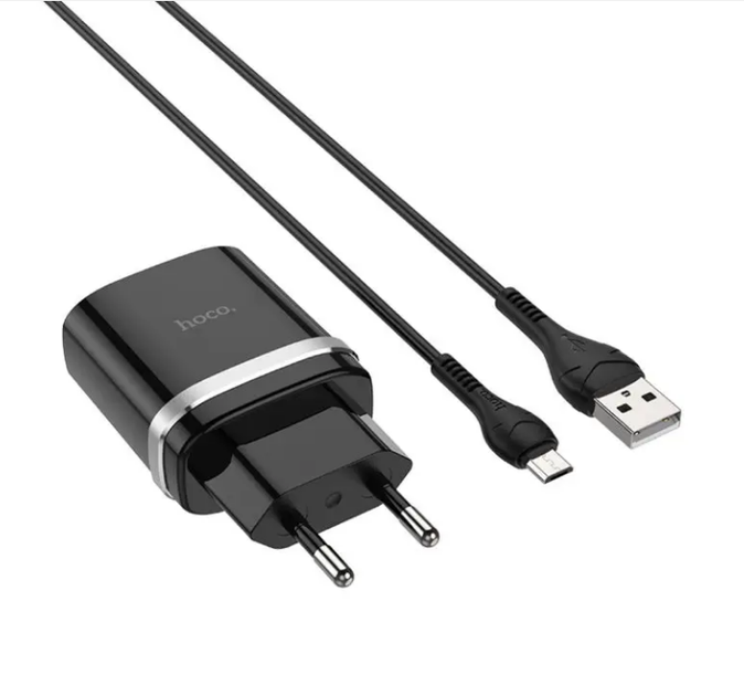 Сетевое зарядное устройство Hoco Smart QC3.0 charger + кабель Micro USB 1м Black (C12Q) - Фото 1 Сетевое зарядное устройство Hoco Smart QC3.0 charger + кабель Micro USB 1м Black (C12Q) - изображение 1