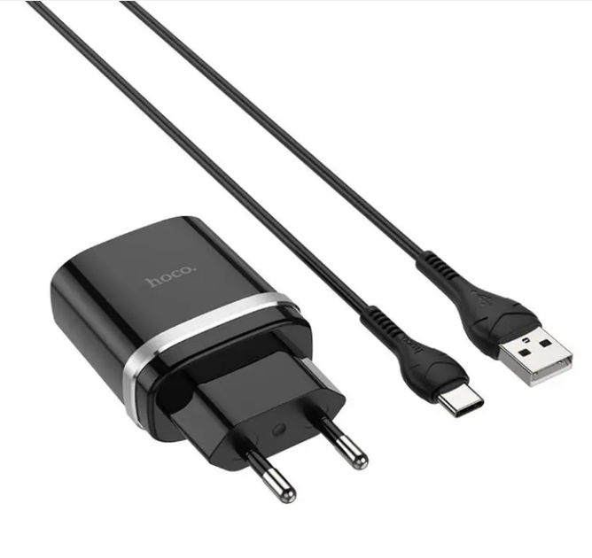Сетевое зарядное устройство Hoco Smart QC3.0 charger + кабель Type-C 1м Black (C12Q) - Фото 2 Сетевое зарядное устройство Hoco Smart QC3.0 charger + кабель Type-C 1м Black (C12Q) - изображение 2