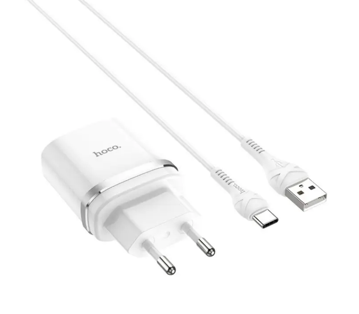 Зарядний пристрій Hoco Smart QC3.0 charger + кабель Type-C 1м White (C12Q) - зображення 2