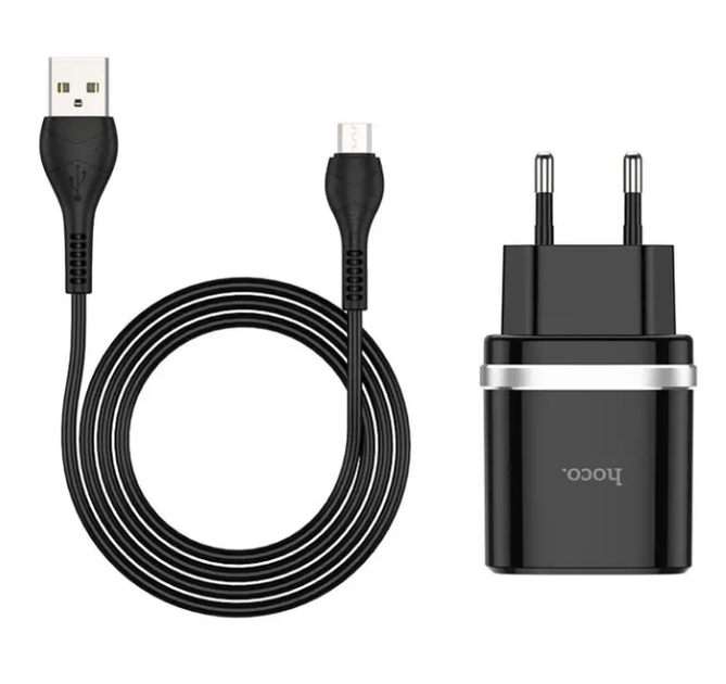 Сетевое зарядное устройство Hoco Smart QC3.0 charger + кабель Micro USB 1м Black (C12Q) - Фото 3 Сетевое зарядное устройство Hoco Smart QC3.0 charger + кабель Micro USB 1м Black (C12Q) - изображение 3