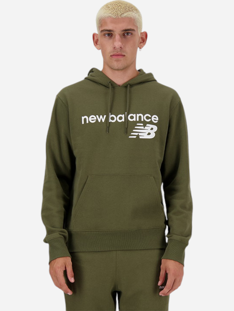 Bluza męska z kapturem kangurka New Balance NBMT03910DMO 2XL Oliwkowa (197375441641) - obraz 1