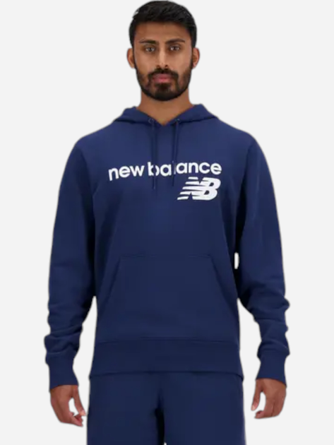 Bluza męska z kapturem kangurka New Balance NBMT03910NNY XL Ciemnogranatowa (197375441740) - obraz 1