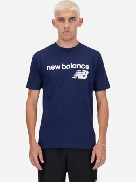 Футболка бавовняна чоловіча New Balance NBMT41905NNY L Темно-синя (197375452821) - зображення 1