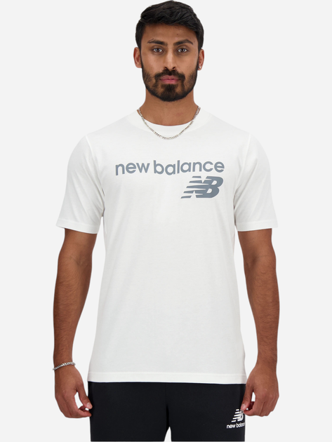 Футболка бавовняна чоловіча New Balance NBMT41905WT S Біла (197375452906) - зображення 1