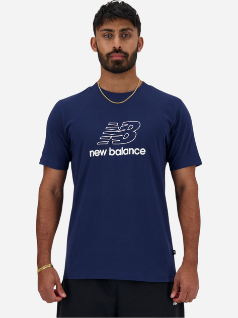 Футболка бавовняна чоловіча New Balance NBMT41906NNY L Темно-синя (196941812830) - зображення 1