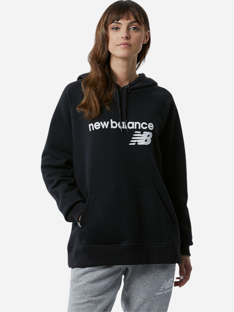 Bluza damska z kapturem kangurka New Balance NBWT03810BK L Czarna (194389408059) - obraz 1