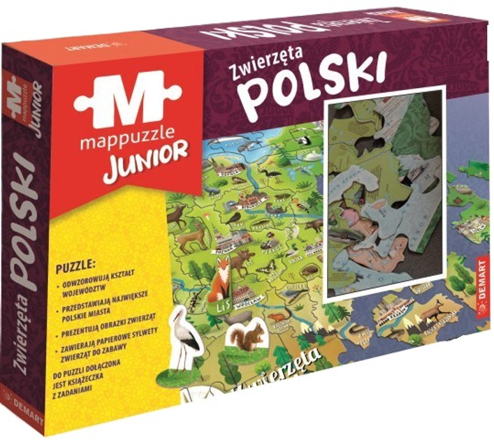 Puzzle Demart Zwierzęta Polski 37 x 27 cm (9788379127153) - obraz 1