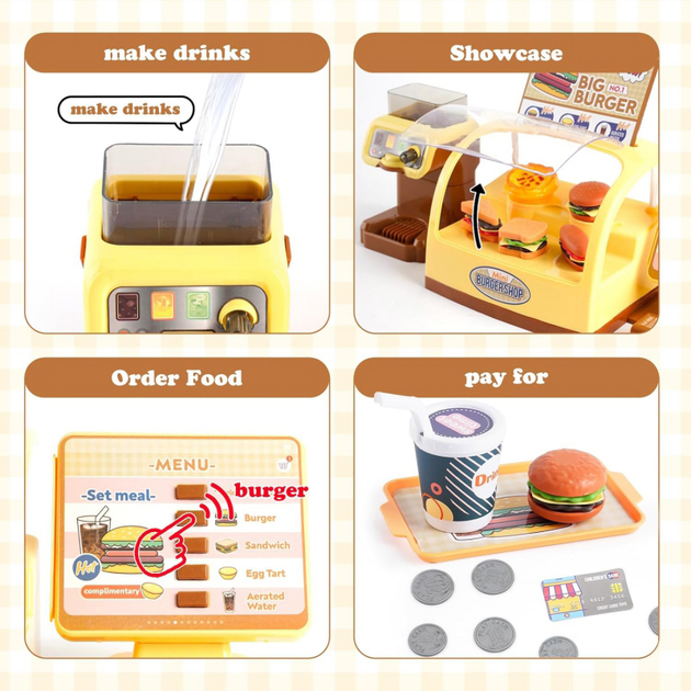 Zestaw do zabawy Woopie Big Burger Fast Food Restauracja 25 elementów (5904326949041) - obraz 5