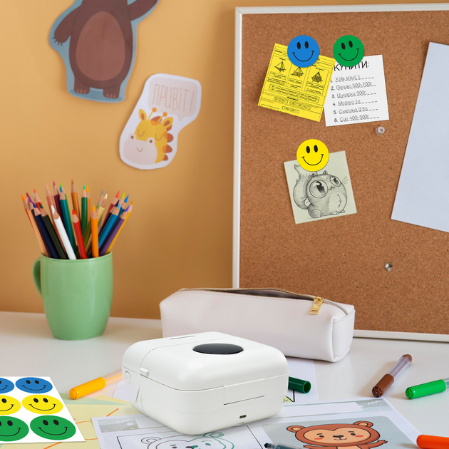 Портативный термопринтер JETIX Mini Printer Student, мобильный принтер с набором термобумаги и карандашей - изображение 3