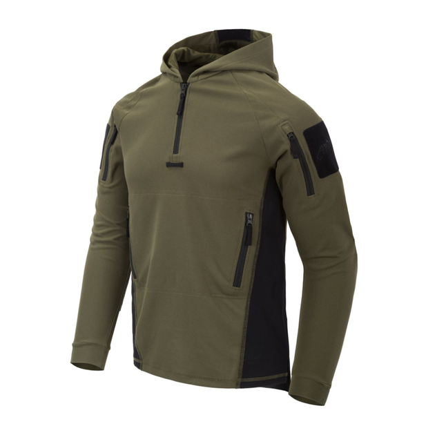 Кофта тактическая Helikon-Tex RANGE HOODIE - TopCool L Чорний-Оливковий - изображение 1