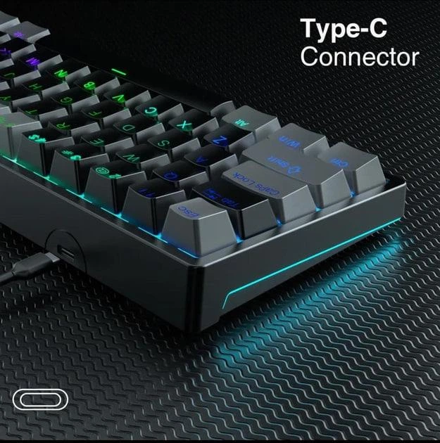 Игровая Механическая Клавиатура AULA F3261 с Подсветкой RGB Серо-Черная - Фото 3 Игровая Механическая Клавиатура AULA F3261 с Подсветкой RGB Серо-Черная - изображение 3