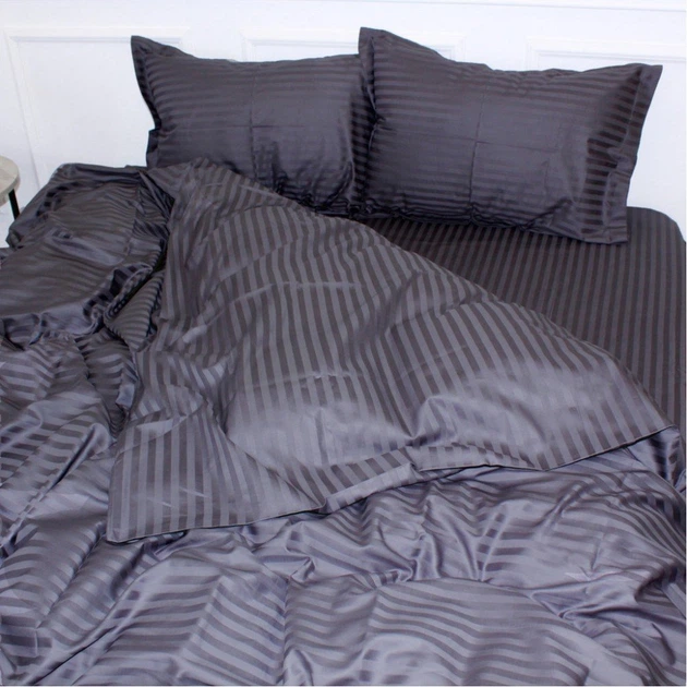 Постельное белье MirSon Satin Stripe 30-0012 Dark 175х210 двуспальный (2200005251973)[30009] - изображение 3