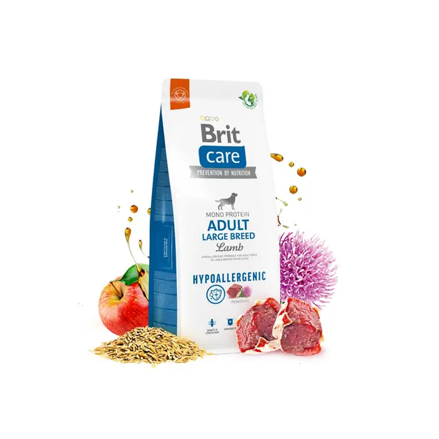 Сухий гіпоаллергенний корм для собак великих порід Brit Care Hypoallergenic Adult Large Breed Lamb з ягням 12 кг (172222) - Фото 2 Сухий гіпоаллергенний корм для собак великих порід Brit Care Hypoallergenic Adult Large Breed Lamb з ягням 12 кг (172222) - зображення 2