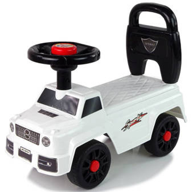 Jeździk samochód LEAN Toys QX-5500- 2 11742 z klaksonem i oparciem Biały (5905214973810) - obraz 4