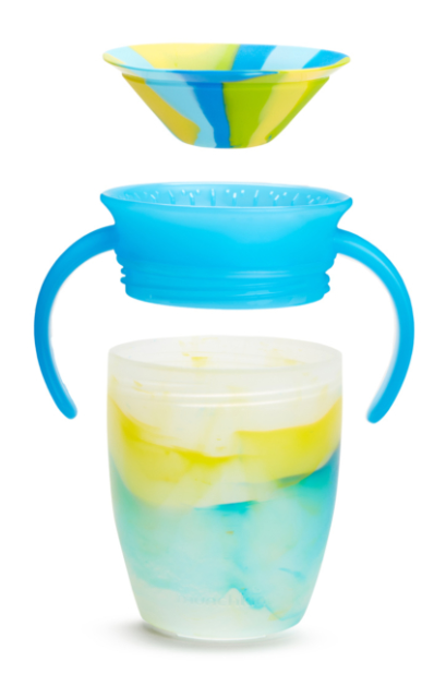 Чашка-непроливайка с ручками Munchkin Miracle 360 Tropical Swirl на 207 мл кузнечик - изображение 2