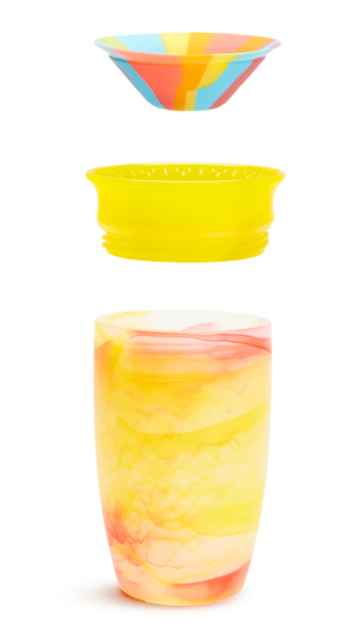 Чашка-непроливайка Munchkin Miracle 360 Tropical Swirl на 296 мл веселка - Фото 2 Чашка-непроливайка Munchkin Miracle 360 Tropical Swirl на 296 мл веселка - зображення 2