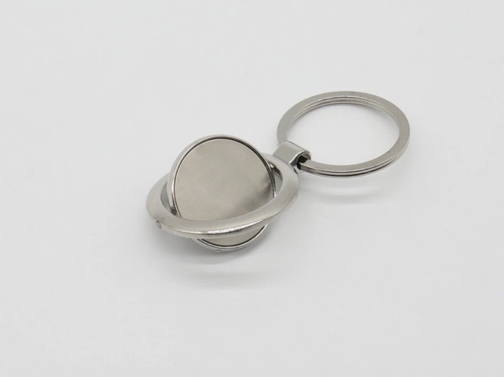 Брелок під гравіювання двосторонній круглий 27 мм Сріблястий (LD-2010) - зображення 2