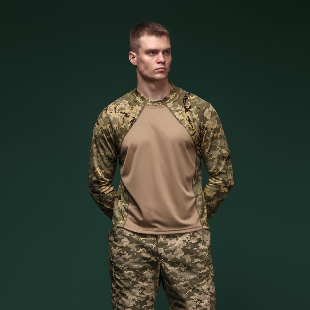 Тактическая рубашка Base Ukrarmor Combat Shirt с длинным рукавом. Пиксель/Койот XL - изображение 2