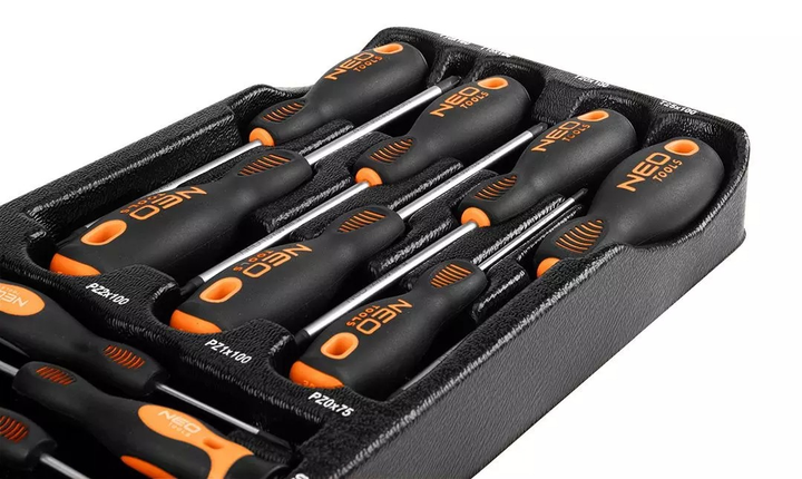 Набір викруток NEO Tools PZ, TX, прецизійні 12 шт. вкладка 84-247 (5907558424447) - зображення 6