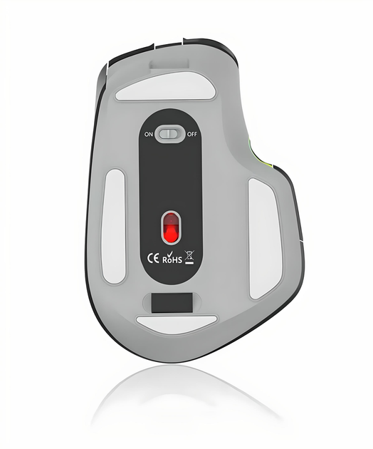 Мышь ACER OMR225 с комбинированным подключением, RGB, бесшумная, с боковым колёсиком, 4800 DPI, чёрный - изображение 3