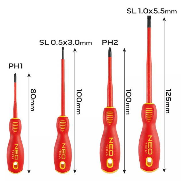 Zestaw wkrętaków NEO Tools 1000 V 4 szt. 04-144 (5907558495393) - obraz 10
