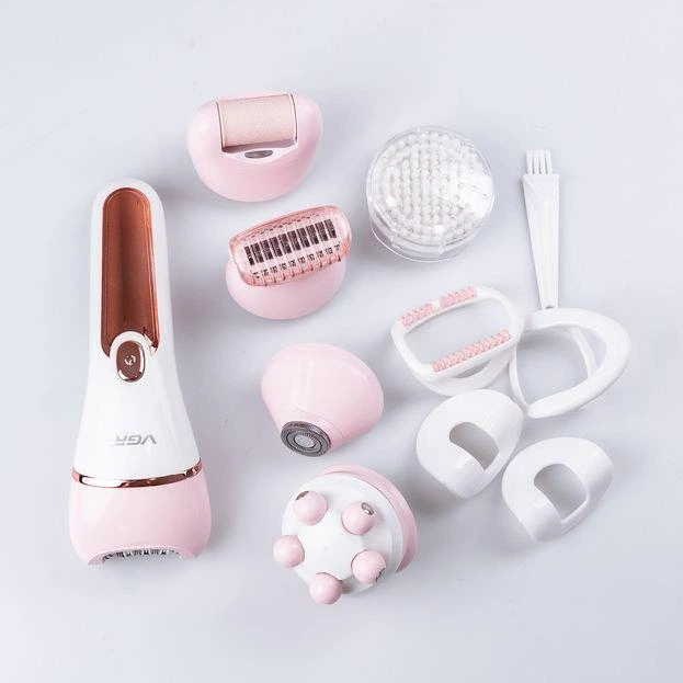 Беспроводной домашний аккумуляторный эпилятор 6 в 1 легкий компактный триммер для удаления волос с насадками VGR-V-733 - изображение 5