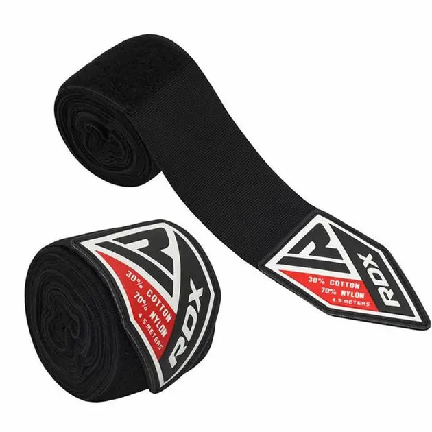 Бинти для боксу RDX WX Professional Boxing Hand Wraps Black (4.5м.) - изображение 4