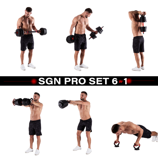 Набір обтяжувачів HMS PRO SET 6 в 1 SGN140 40 кг (5907695553024) - зображення 6