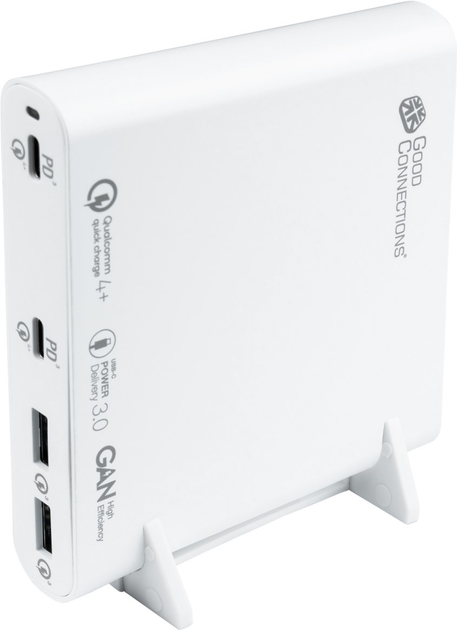 Мережевий зарядний пристрій Good Connections 2 x USB-C/2 x USB-A 120W White (PCA-D001W) - зображення 2