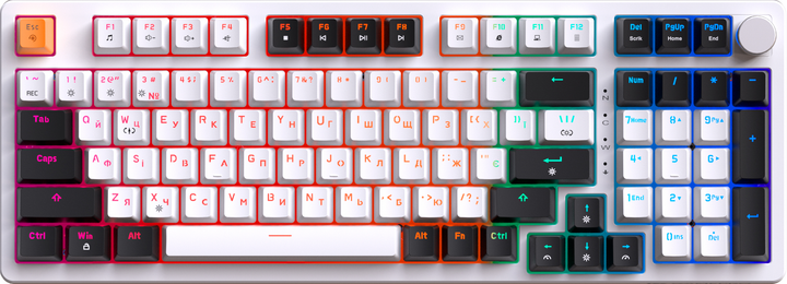 Клавиатура механическая проводная GamePro MK170W Hot-Swap Red Swich 95% RGB White - изображение 1