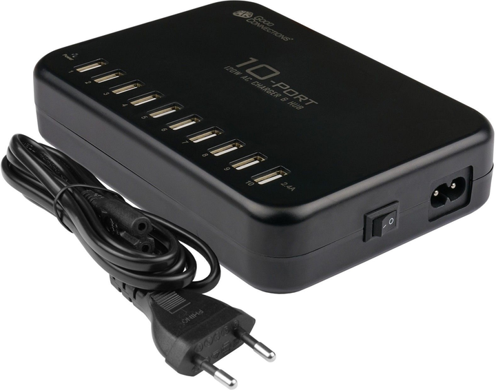 Ładowarka sieciowa Good Connections Fast Charging Station 10 x USB-A 120W Black (PCA-D002S) - obraz 2