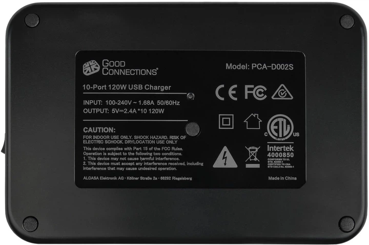 Сетевое зарядное устройство Good Connections Fast Charging Station 10 x USB-A 120W Black (PCA-D002S) - изображение 4