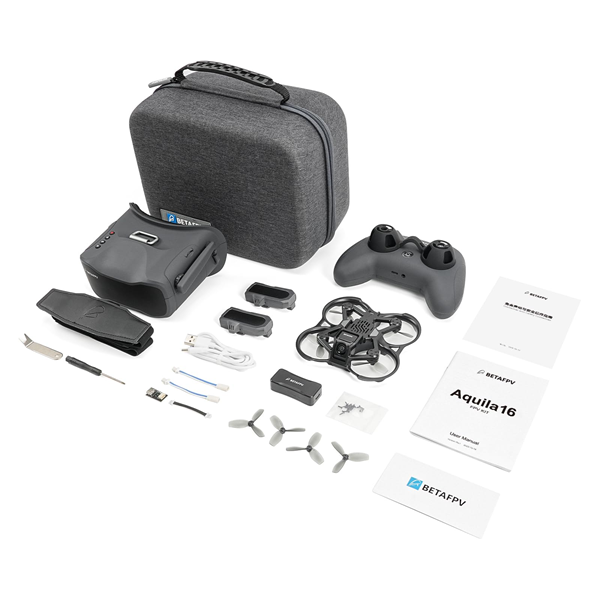 Квадрокоптер BETAFPV Aquila16 FPV Kit - FPV дрон з камерою, БК двигуни, до 8 хв окуляри VR03, пульт LiteRadio 2 SE та кейс Чорний - изображение 9