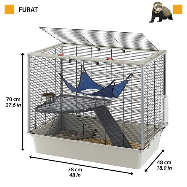 Клетка для хорьков с открывающейся крышей Ferplast FURAT, 78 х 48 х 70 см - Фото 3 Клетка для хорьков с открывающейся крышей Ferplast FURAT, 78 х 48 х 70 см - изображение 3