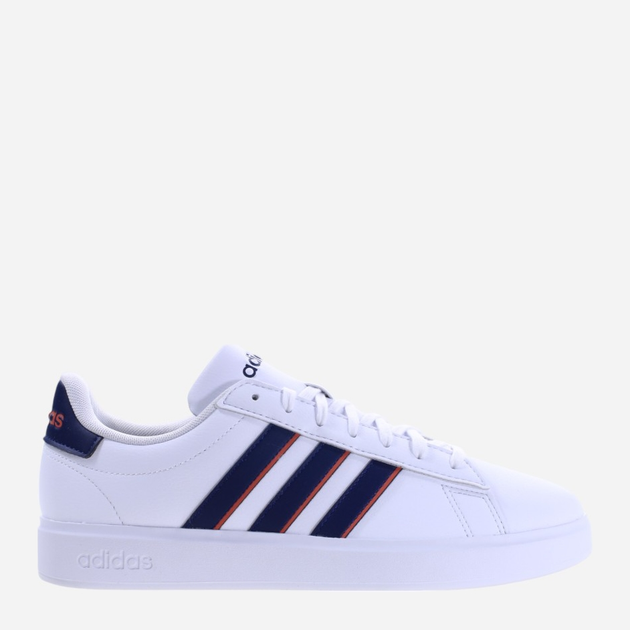 Tenisówki męskie z eko skóry adidas Grand Court 2.0 ID2947 40.5 Biały/Bakłażan (4066764967290) - obraz 1