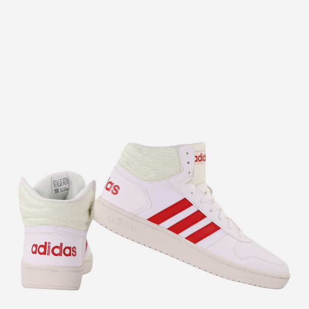 Sneakersy męskie za kostkę adidas Hoops 2.0 Mid GZ7927 42.5 Białe (4064047603675) - obraz 3