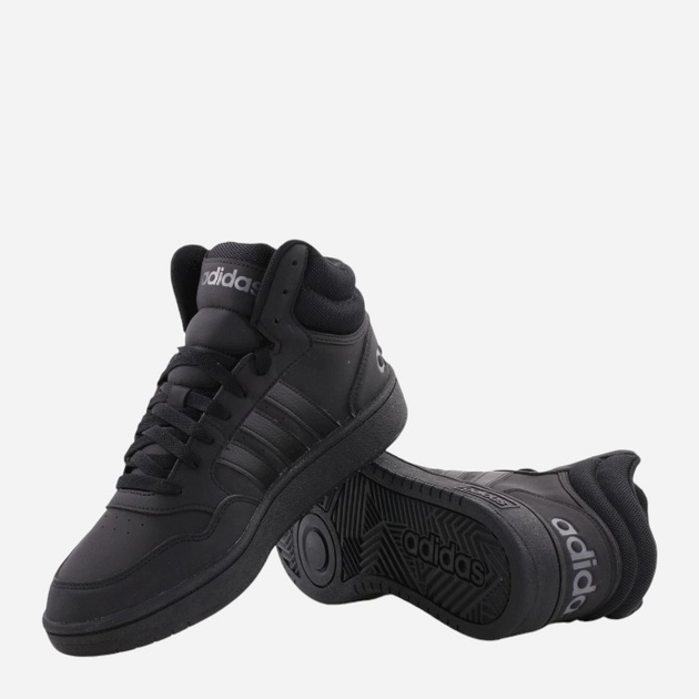 Sneakersy męskie wysokie adidas Hoops 3.0 Mid GV6683 43.5 (UK 9) Czarne (4065425390613) - obraz 4